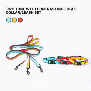 Two-Tone with Contrasting Edges Collar/Leash Set